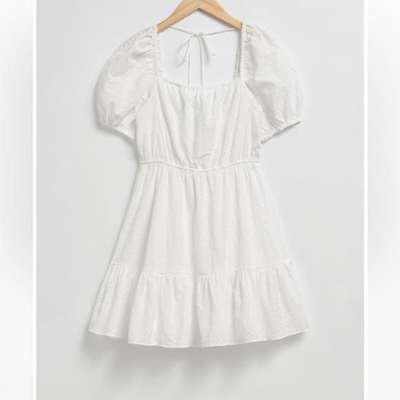 & Other Stories Voluminous Broderie Anglaise Mini Dress - Picture 1 of 4